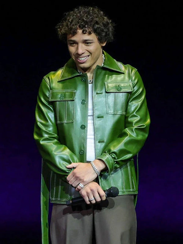Anthony Ramos Green Leather Jacket