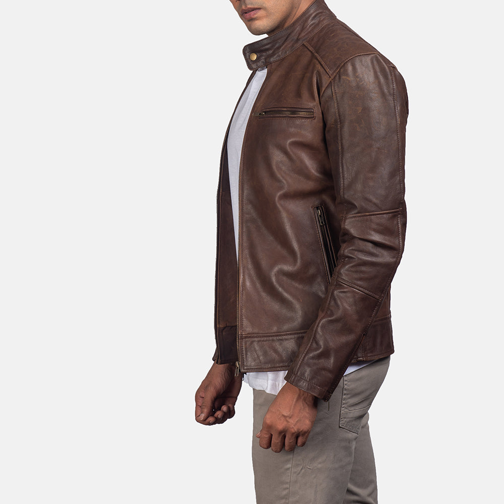 Men’s Dean Brown Biker Leather Jacket