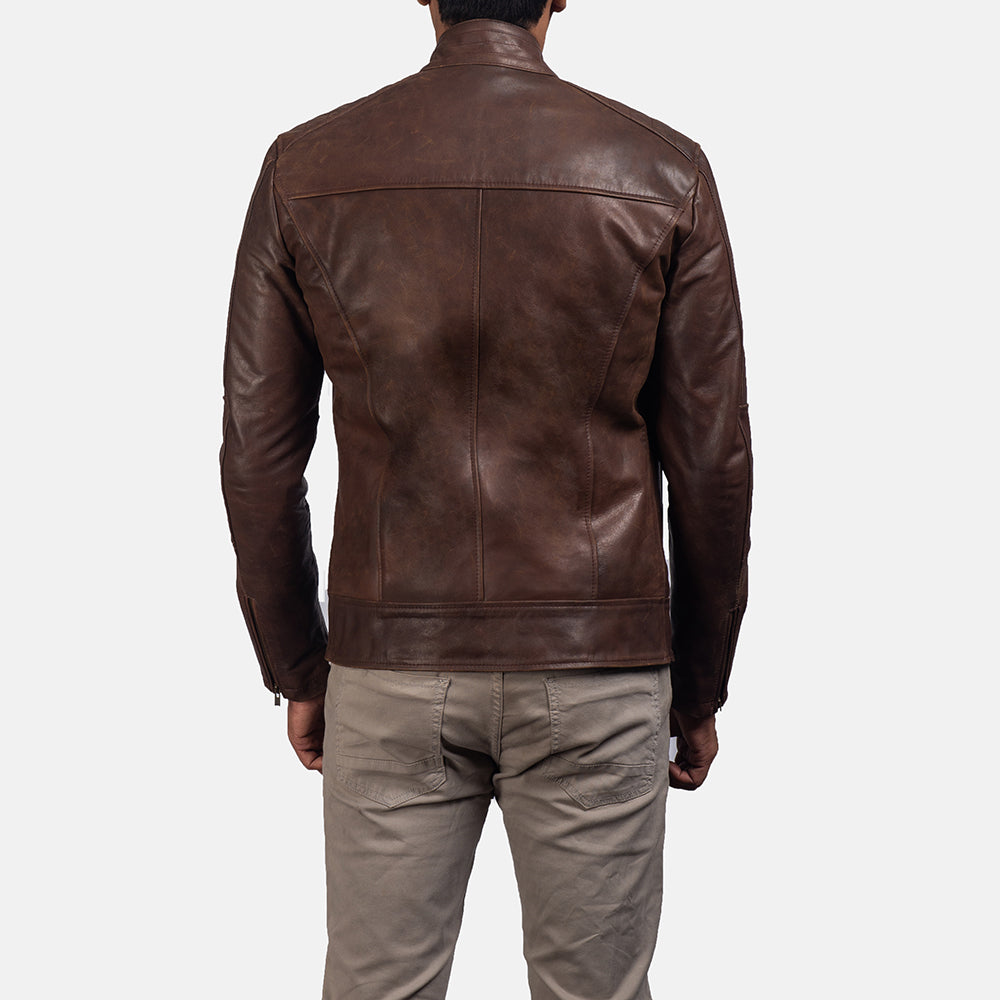 Men’s Dean Brown Biker Leather Jacket