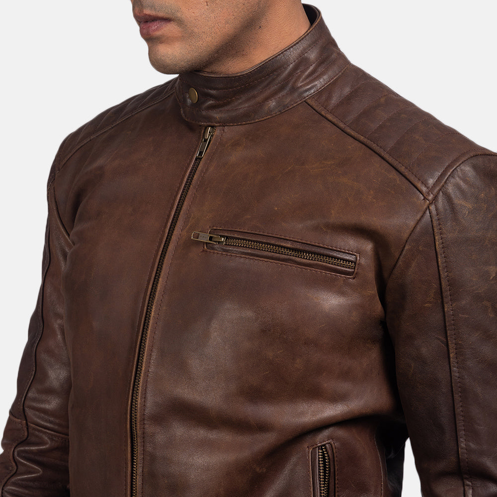 Men’s Dean Brown Biker Leather Jacket