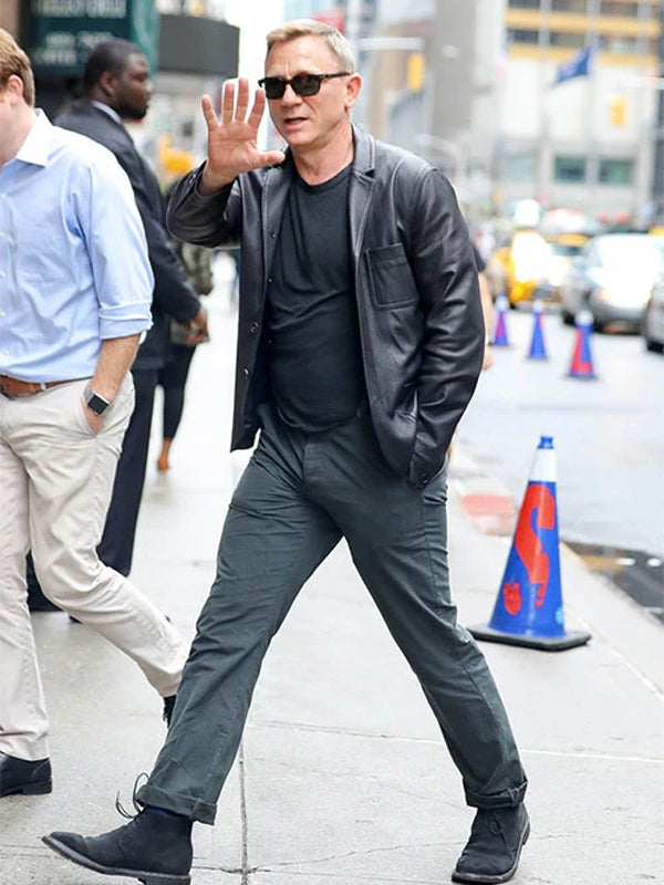 James Bond Daniel Craig Leather Blazer