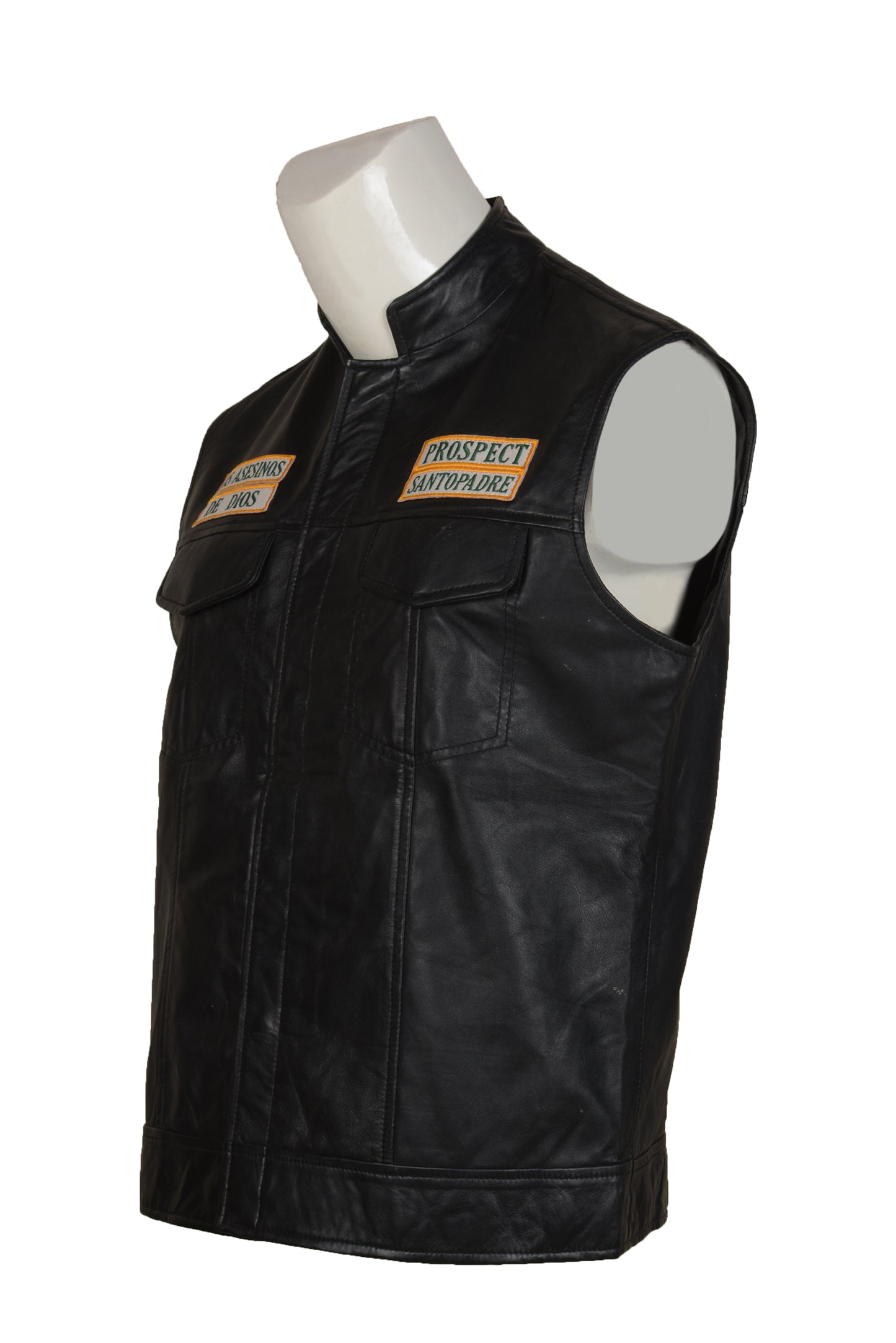 Men's Mayans Southern California Black Motorcycle Leather Biker Vest
