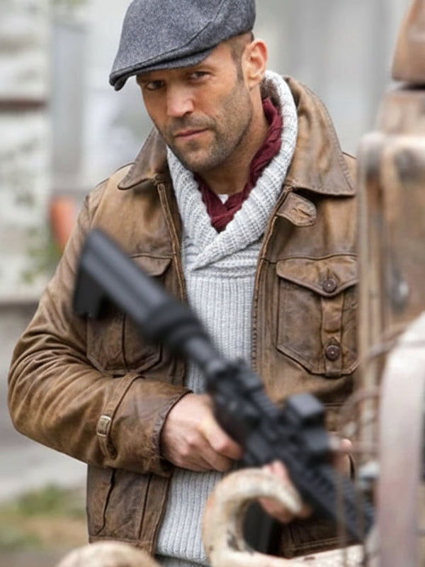 The Expendables 2 Jason Statham Brown Leather Jacket
