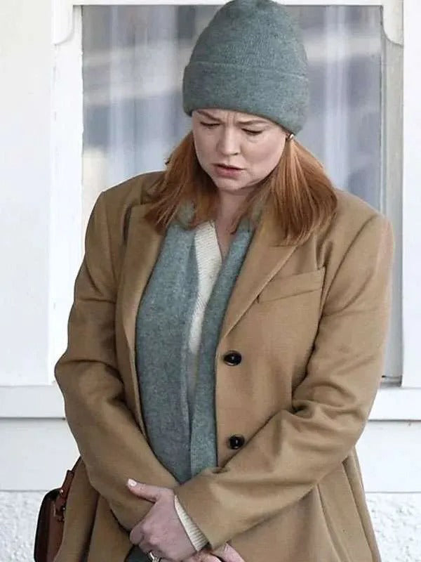 All Her Fault 2025 Sarah Snook Brown Wool Coat
