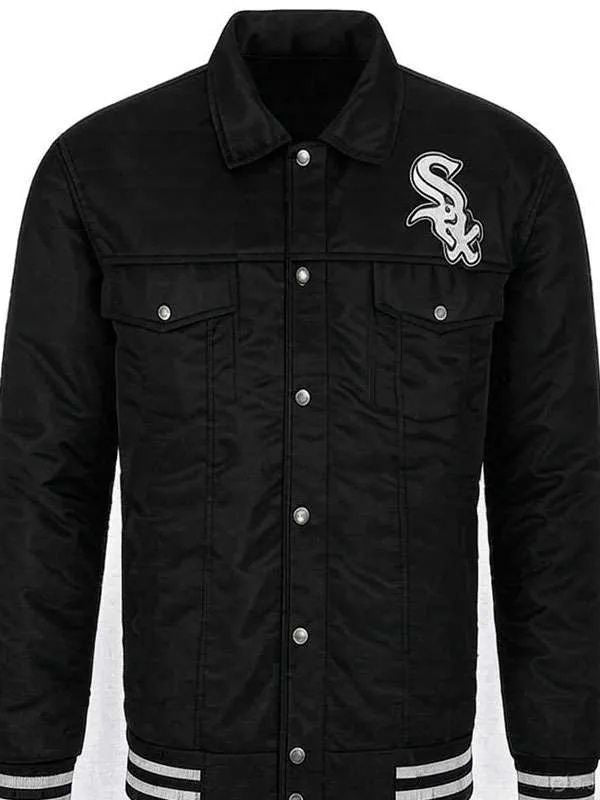Baseball Team Chicago White Sox Black Trucker Jacket