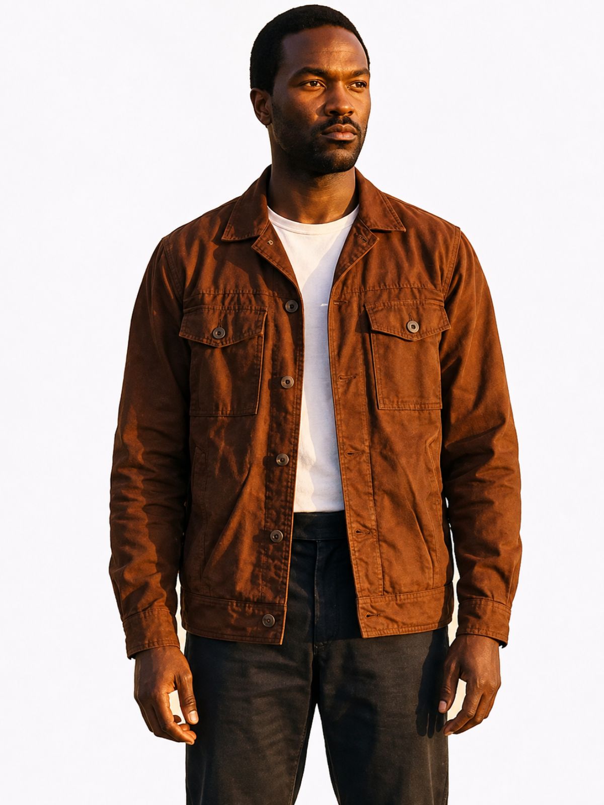 By Any Means Yahya Abdul-Mateen II Brown Cotton Jacket