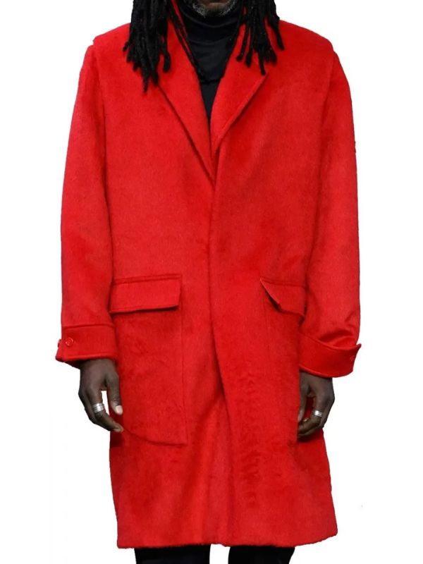 English Singer Harry Styles As It Was Red Wool Long Coat