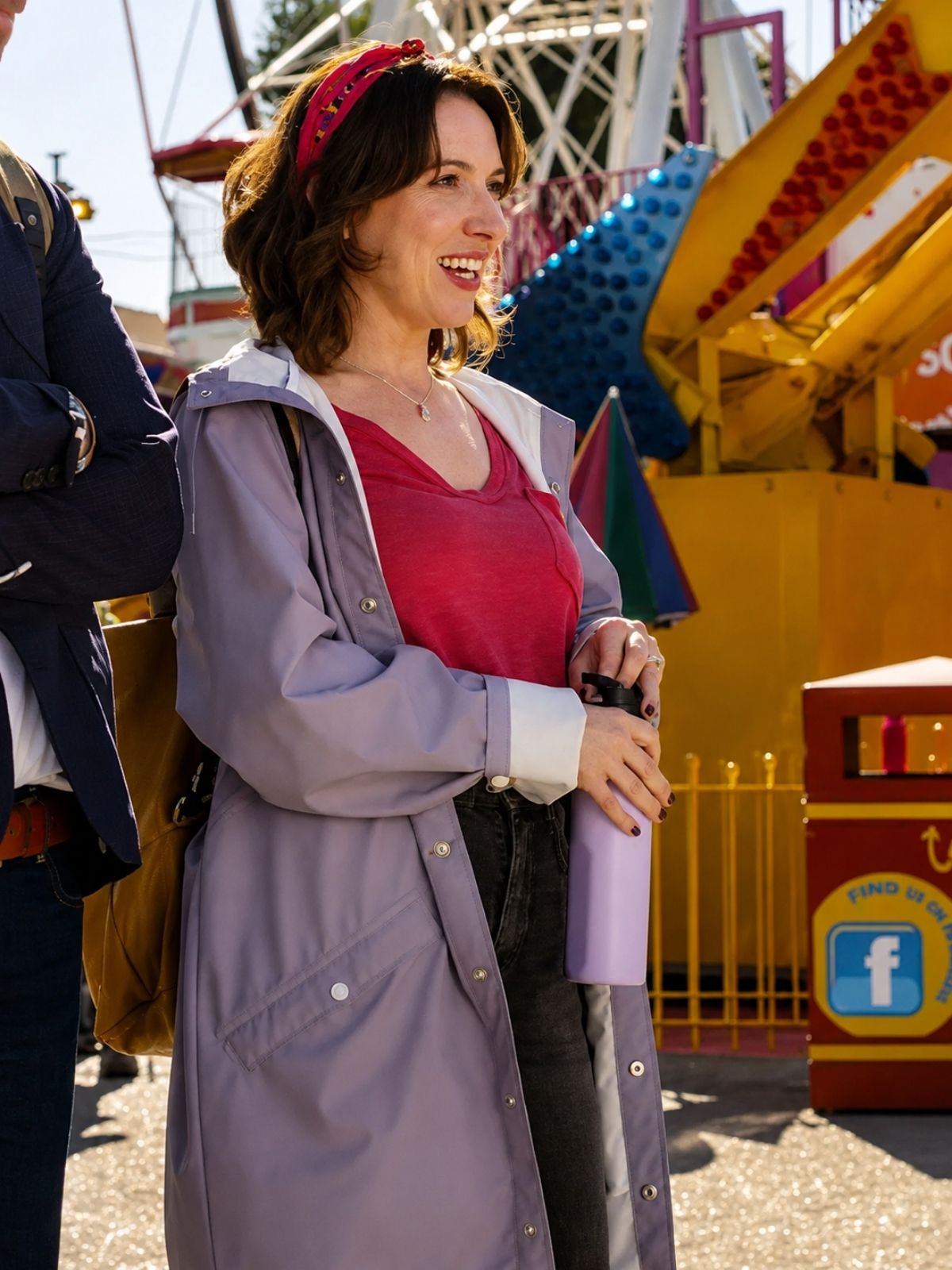 Esther Smith Trying Purple Hooded Coat