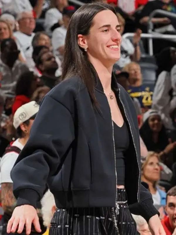 Indiana Fever Caitlin Clark Black Bomber Jacket