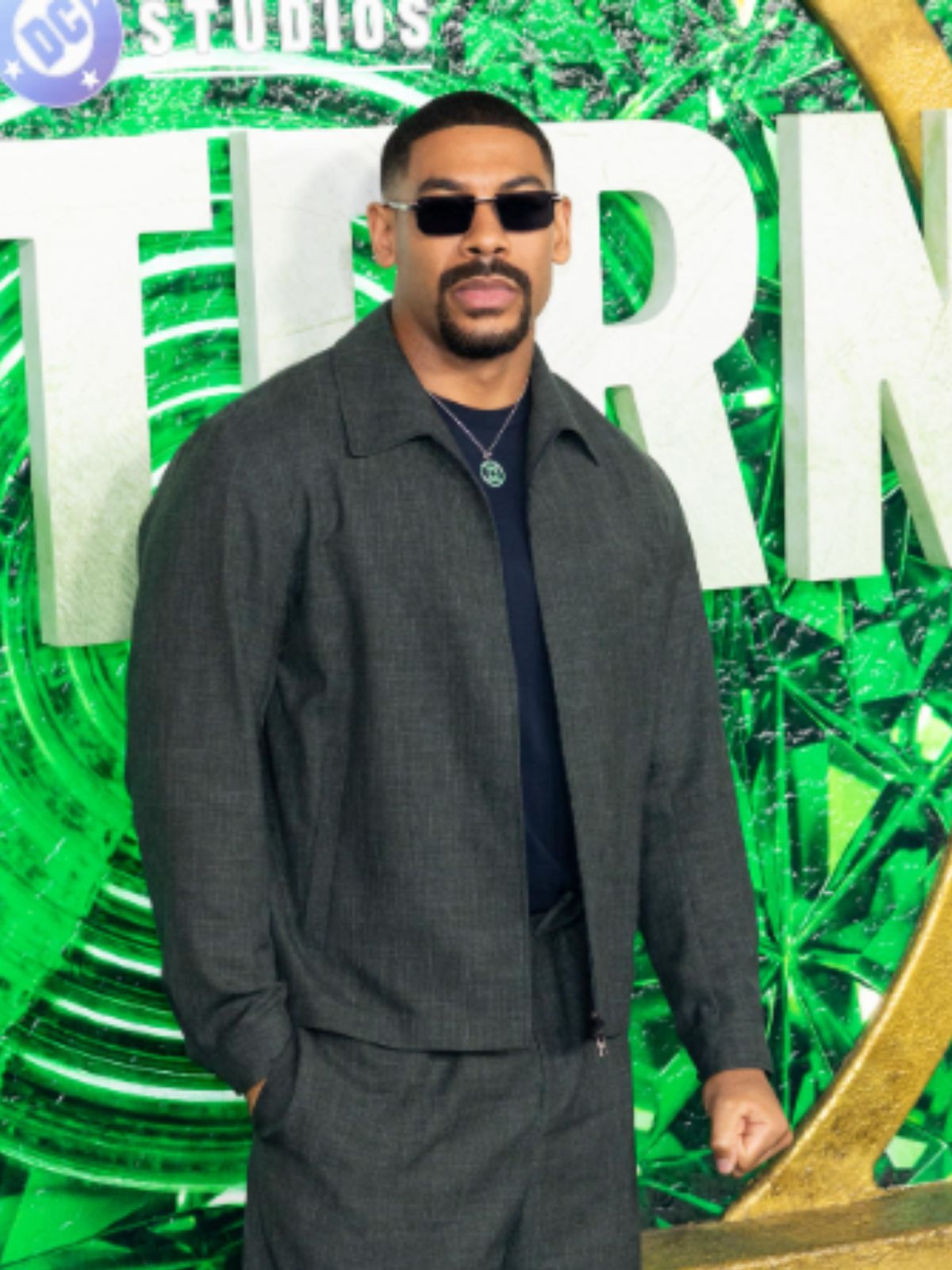 Lanterns Premiere Aaron Pierre Gray Cotton Jacket