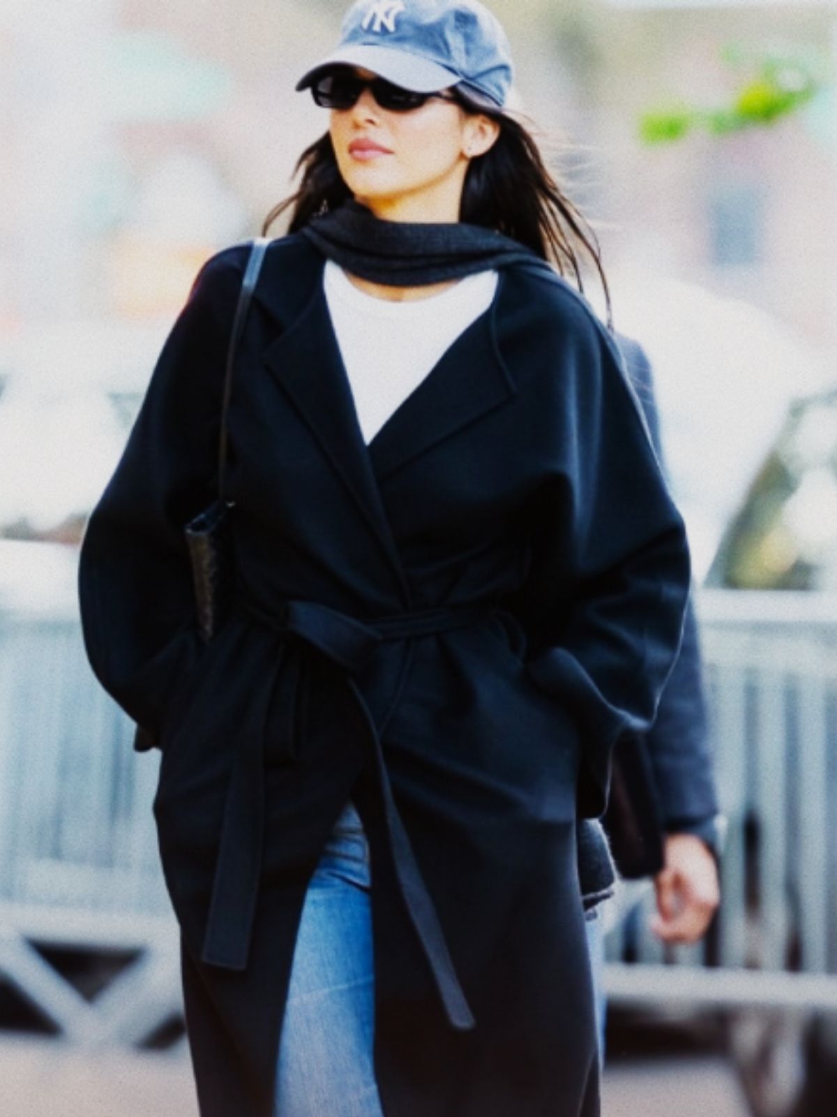 New York City Kendall Jenner Black Wool Coat