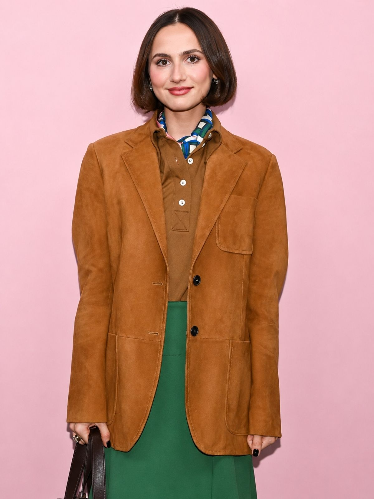 New York City Maude Apatow Brown Suede Leather Blazer