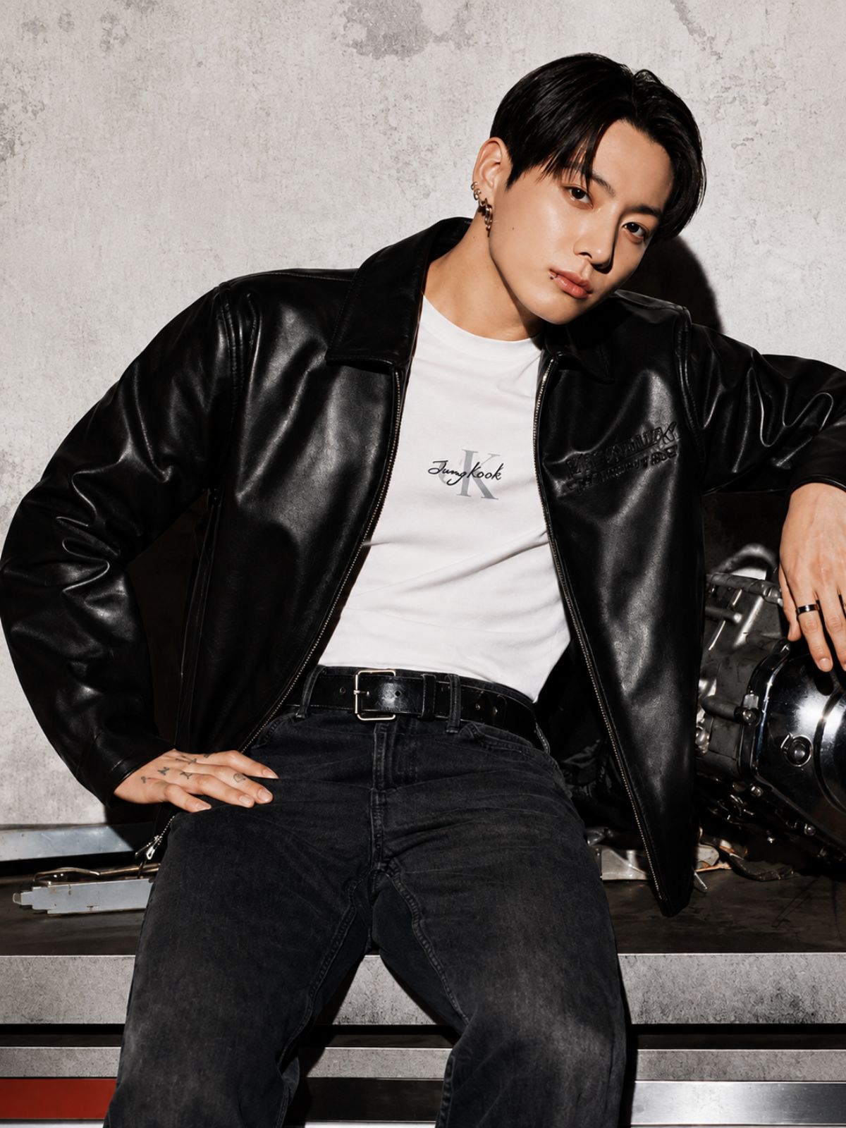 NYC Jeon Jung-kook Black Leather Jacket