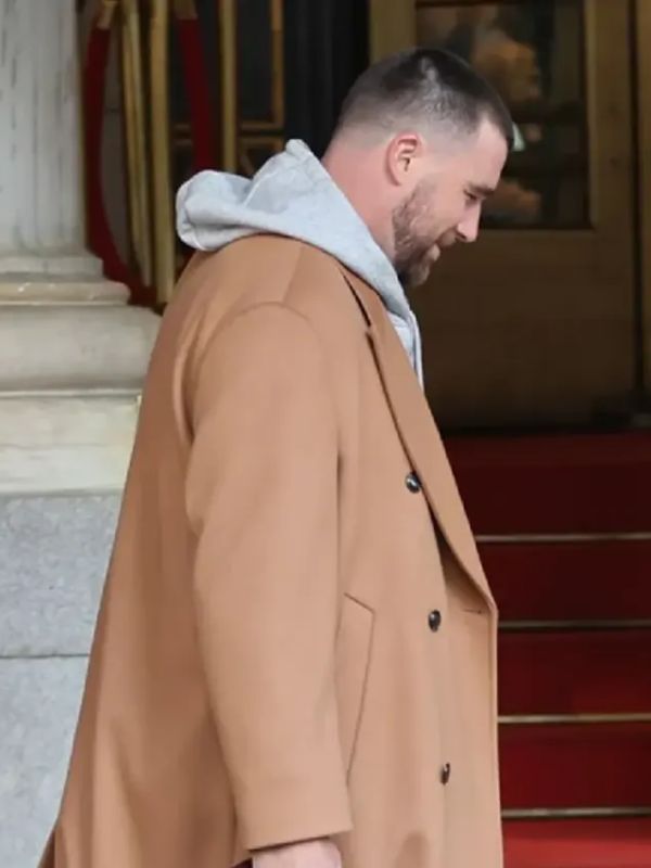 NYC Travis Kelce Brown Leather Coat