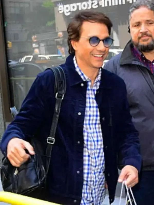 Ralph Macchio New York 2025 Blue Corduroy Jacket