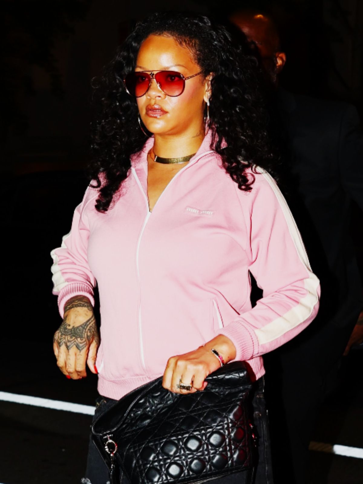 Rihanna NYC Pink Polyester Track Jacket