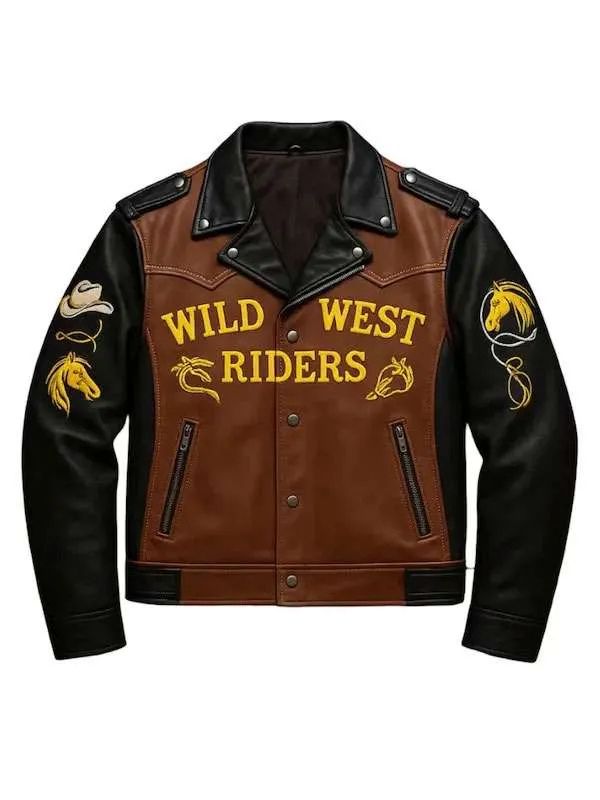 Rodeo Wild West Riders Cowboy Biker Leather Jacket