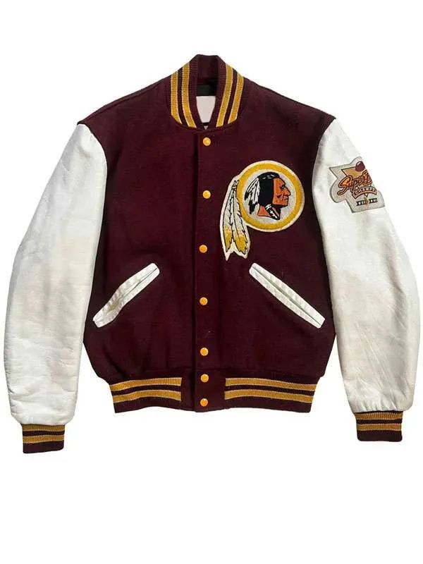 80’s Redskins Washington Commanders Maroon Varsity Jacket