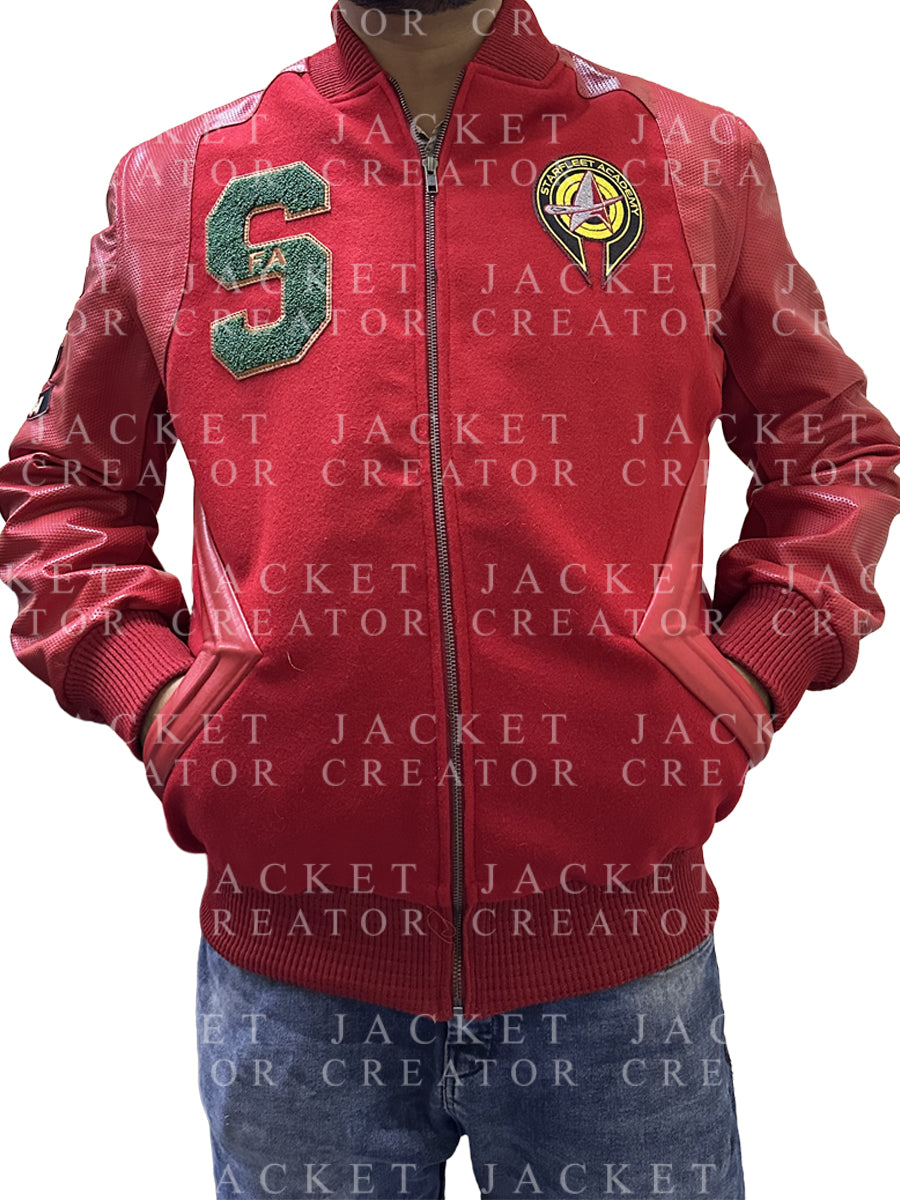 Star Trek Starfleet Academy Darem Reymi Red Bomber Jacket