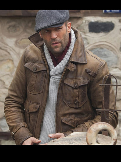 Jet Lee Jackets The Expendables 2 Jason Statham Brown Leather Jacket – Jacket Creator