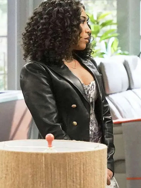 Adriyan Rae Poppas House 2025 Black Leather Blazer