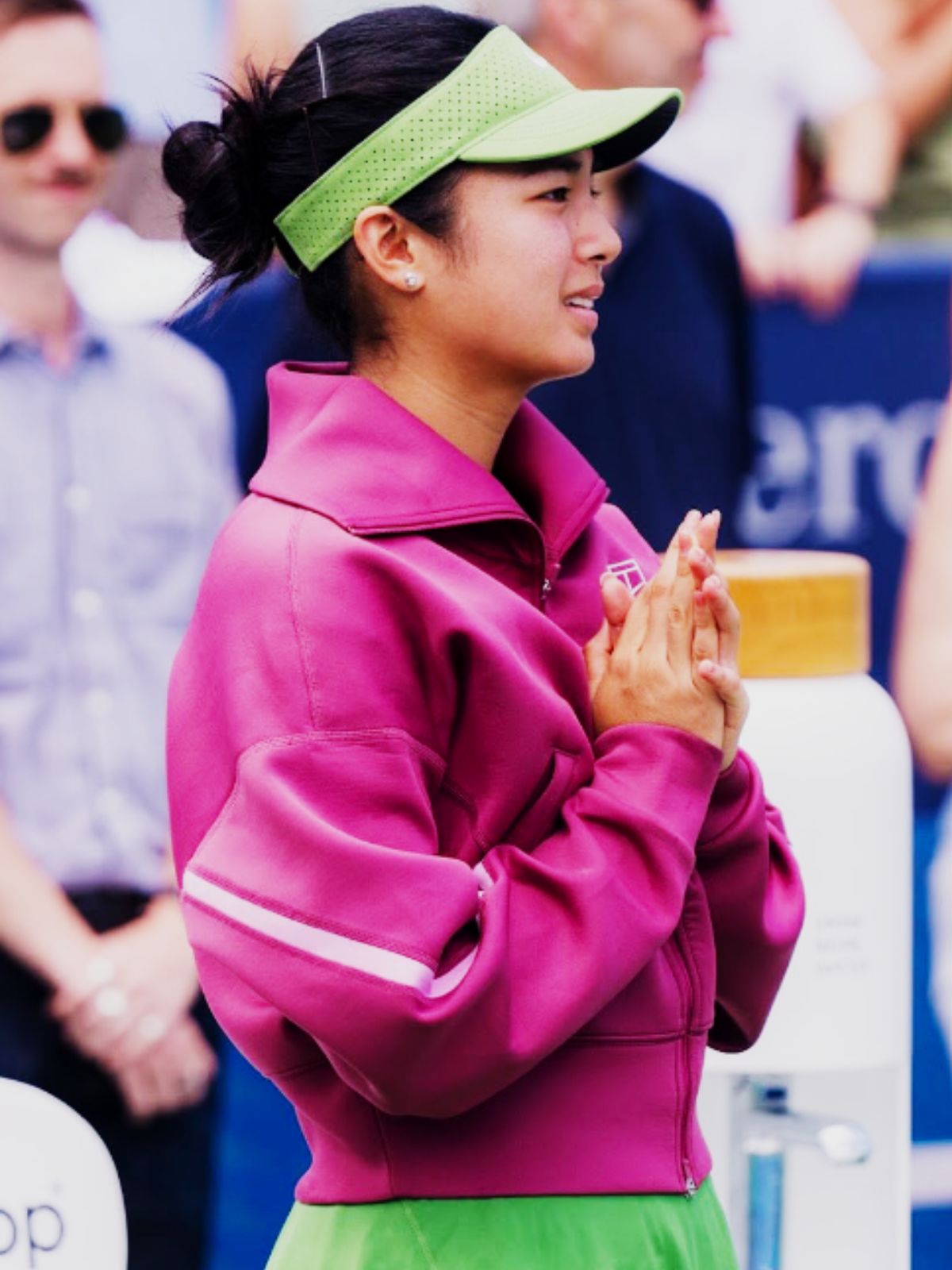 Alexandra Eala Burgundy Bomber Jacket