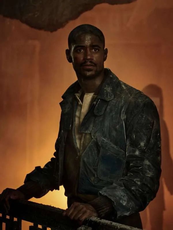 Alfred Enoch Foundation S01 Blue Leather Jacket