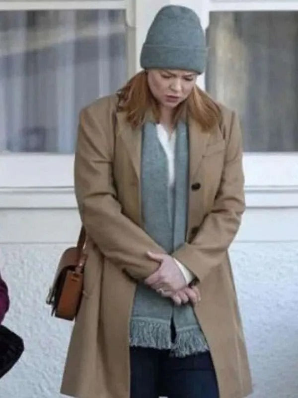 All Her Fault 2025 Sarah Snook Brown Wool Coat