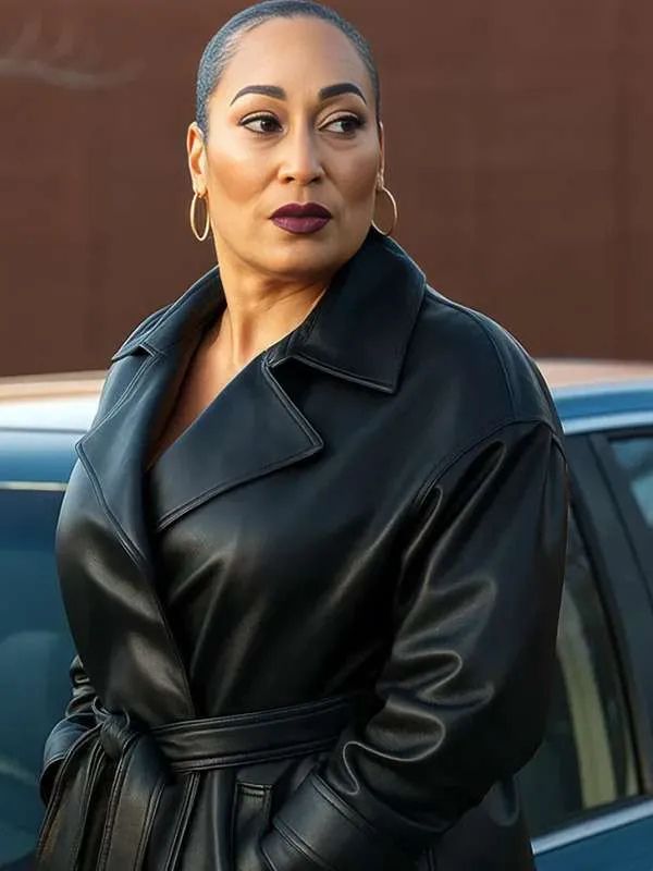 All the Queen’s Men S04 Racquel Palmer Black Leather Trench Coat