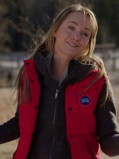 Amber Marshall Heartland S14 Red Puffer Vest