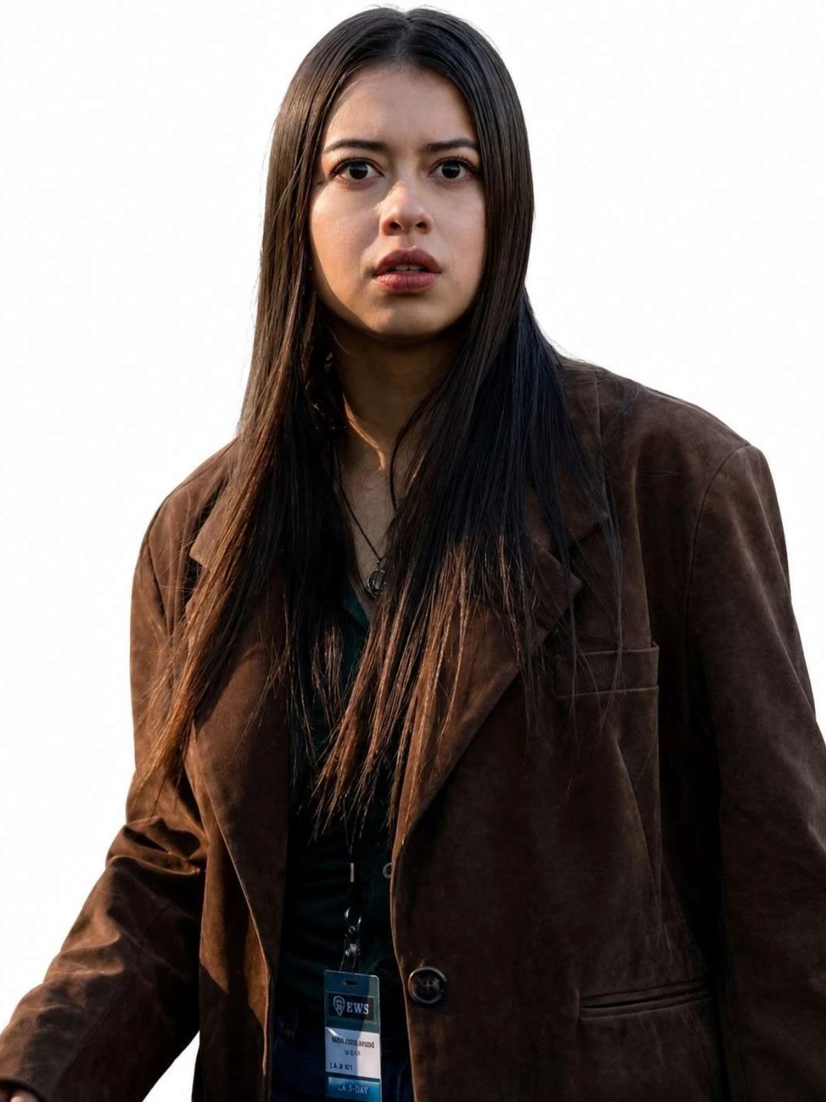 Amber Midthunder Carrie Brown Suede Leather Blazer