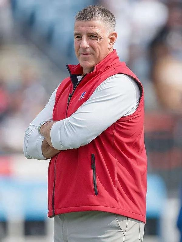 American Football Coach Mike Vrabel New England Patriots Red Vest