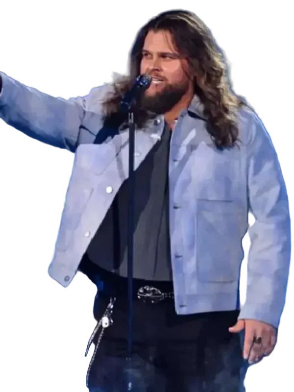 American Idol S23 Chris Tungseth Blue Wool Jacket