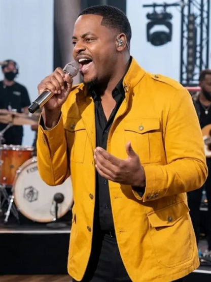 American Idol S23 Daniel Stallworth Yellow Suede Jacket