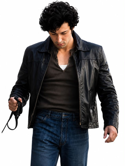 Anthony Ippolito, I Play Rocky Black Leather Jacket