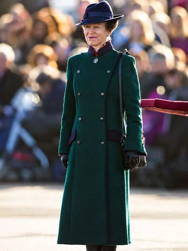Anzac Day Princess Anne Green Wool Long Coat
