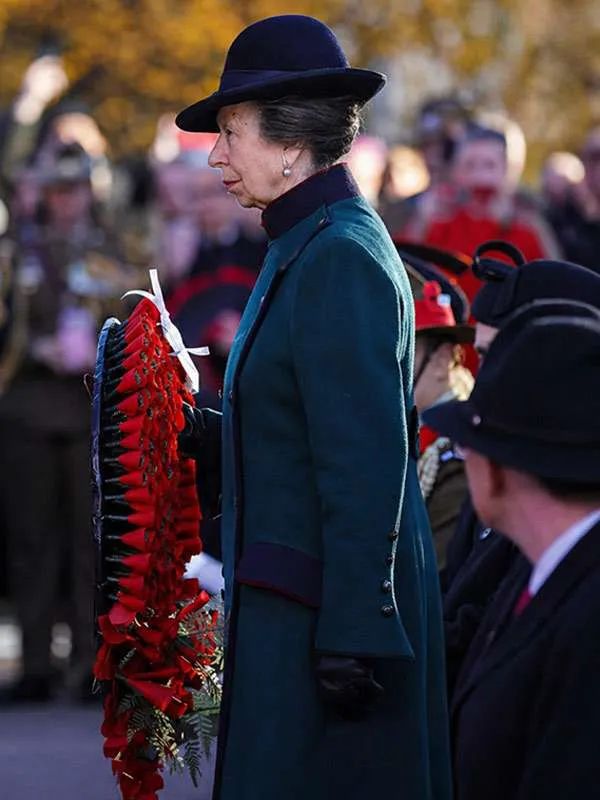 Anzac Day Princess Anne Green Wool Long Coat