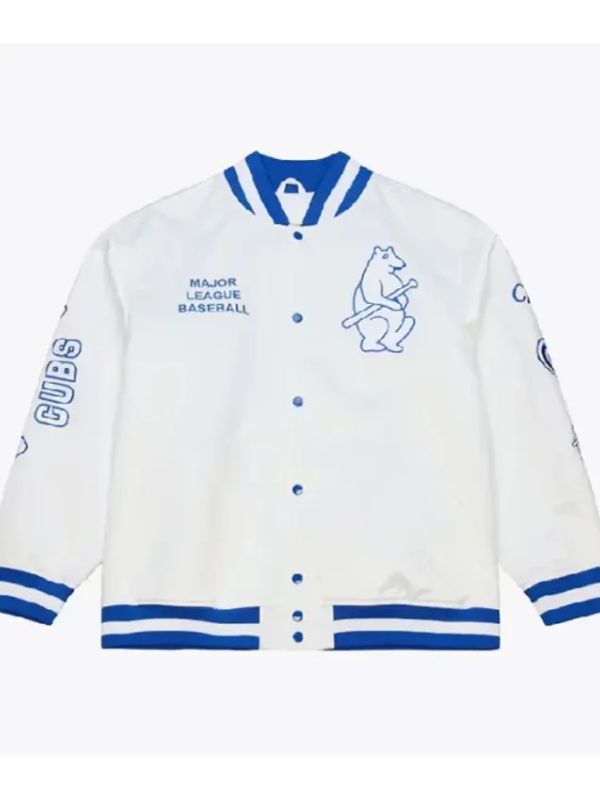 Arctic White Chicago Cubs Satin Jacket