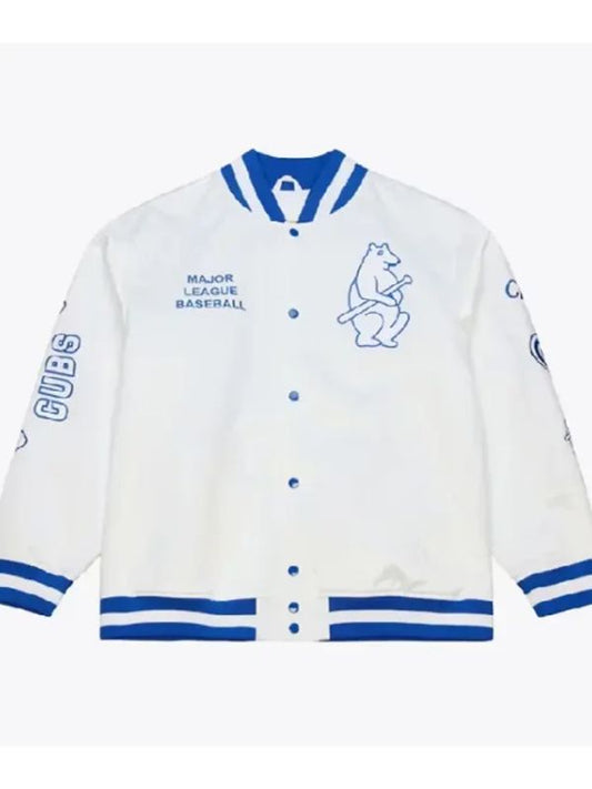 Arctic White Chicago Cubs Satin Jacket