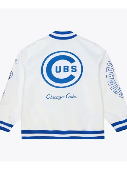 Arctic White Chicago Cubs Satin Jacket
