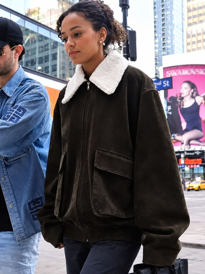 Ava Dash Next Gen NYC Green Suede Jacket