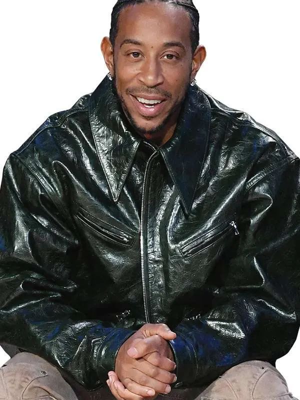 Basketball All-Star Game Ludacris Dark Green Leather Jacket