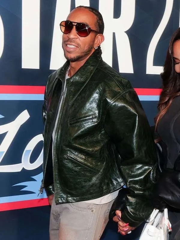 Basketball All-Star Game Ludacris Dark Green Leather Jacket