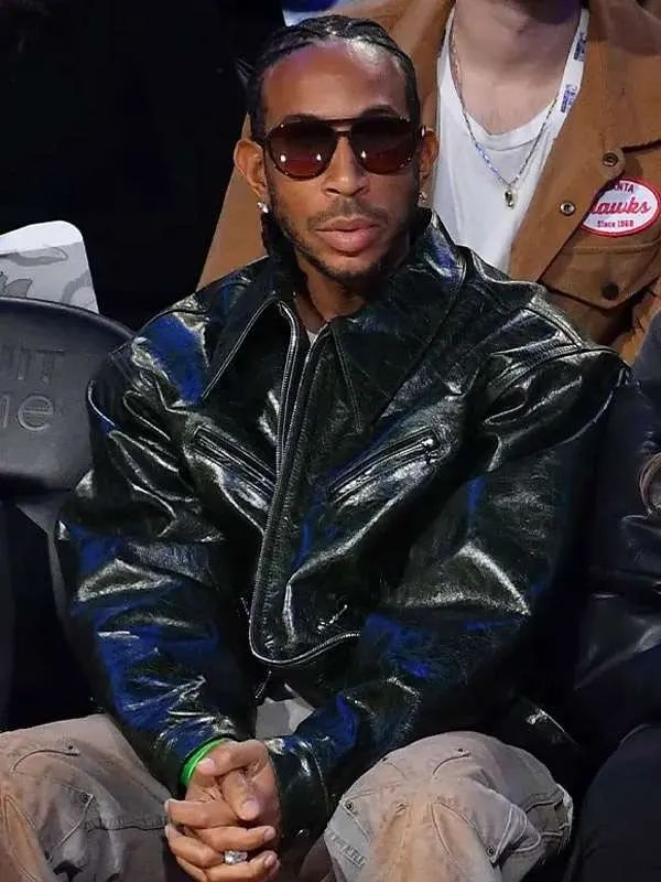 Basketball All-Star Game Ludacris Dark Green Leather Jacket