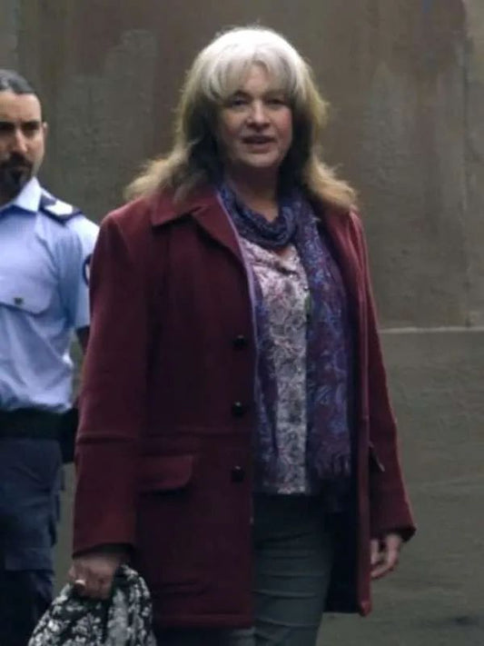 Bay of Fires S01 Kerry Fox Maroon Wool Coat