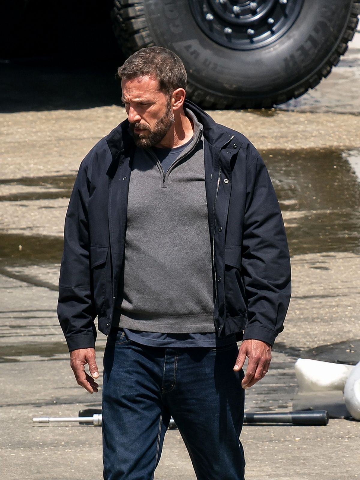 Ben Affleck Animals Blue Cotton Jacket