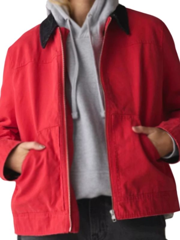 Carmen B. Sanchez Electric Bloom Red Cotton Jacket