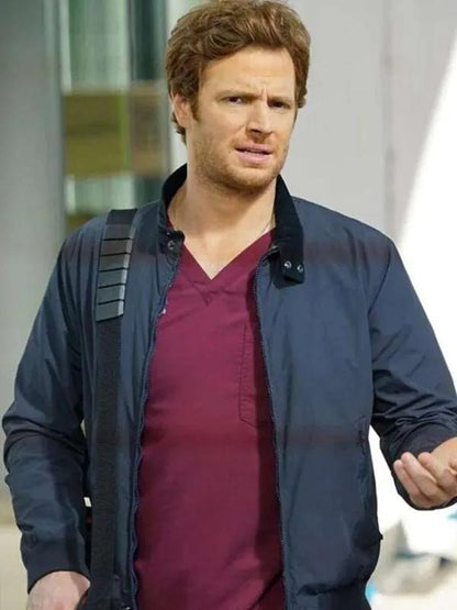 Chicago Med 2025 Nick Gehlfuss Blue Cotton Jacket