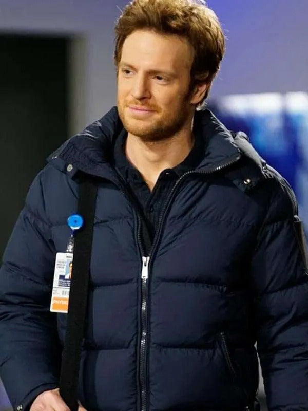 Chicago Med S04 Will Halstead Blue Puffer Jacket