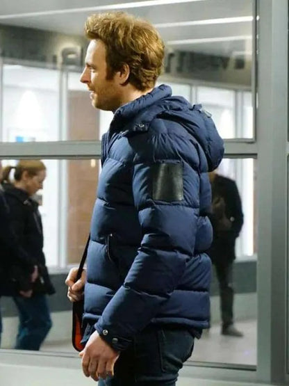 Chicago Med S04 Will Halstead Blue Puffer Jacket
